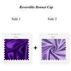Nuaira Co. Two-Tone Bonnet Caps, Purple and Lilac for healthy hair care. Curly, Natural and Loc'd