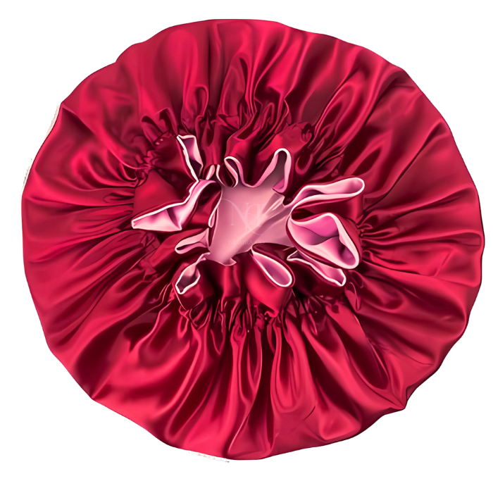 Red & Pink Satin Bonnet