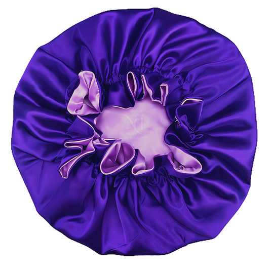 Royal Blue & Lilac Satin Bonnet