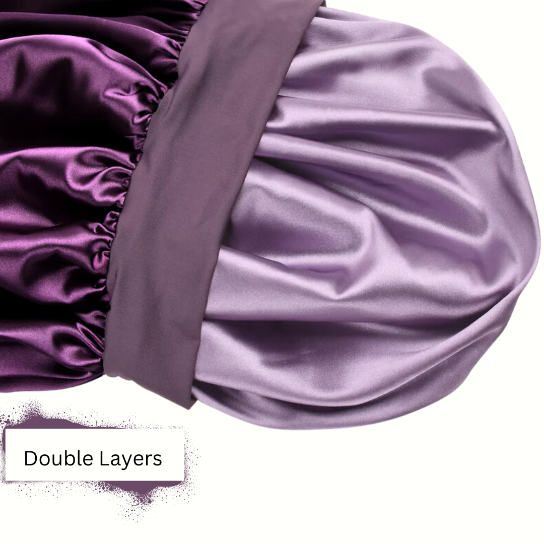 Double Layer Satin Bonnet | Royal Purple