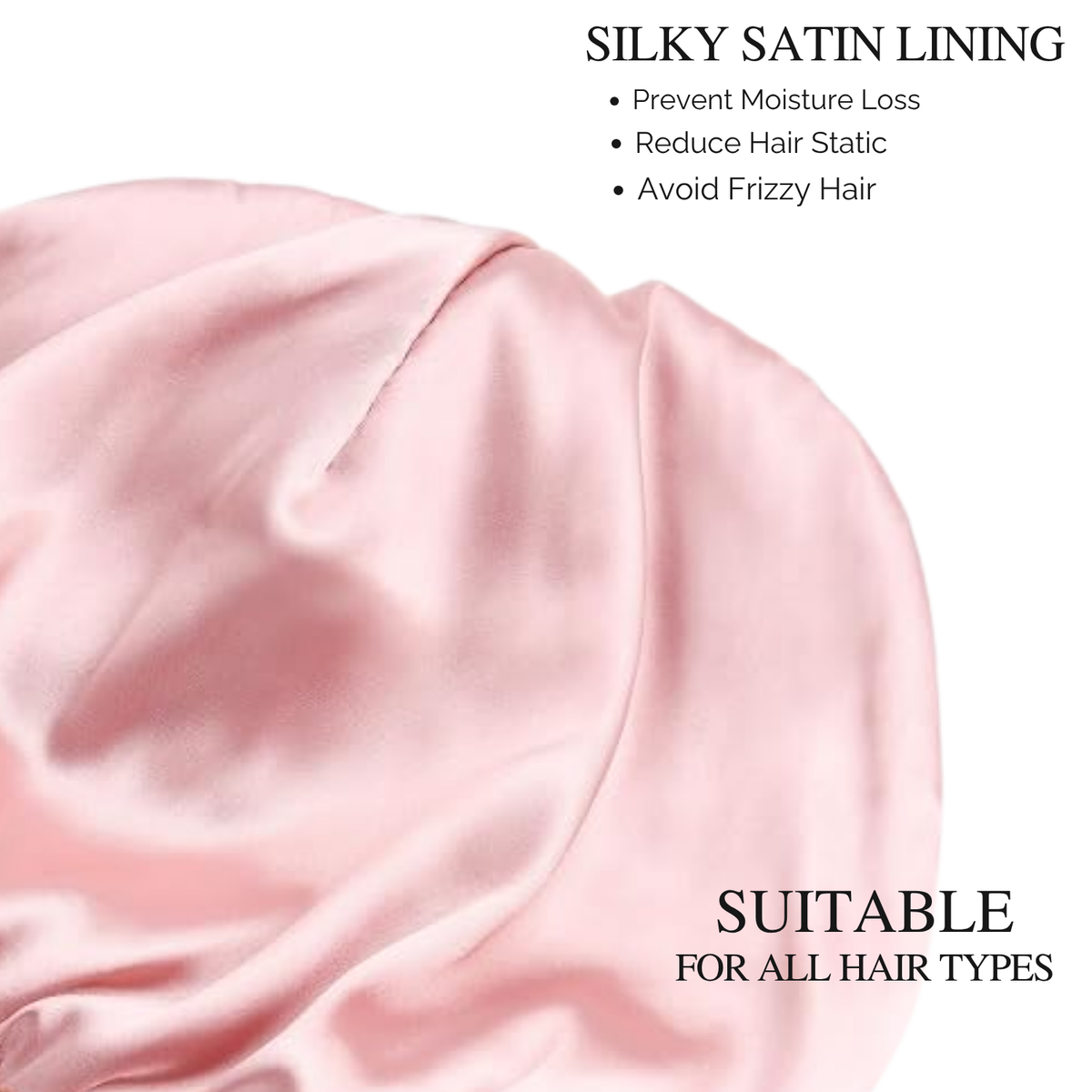 Pink Satin Lined Knit Slouch Beanie