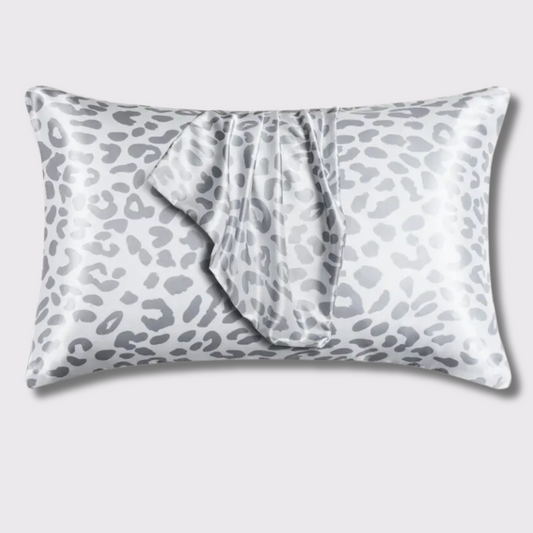 Satin Pillowcase | Silver Leopard