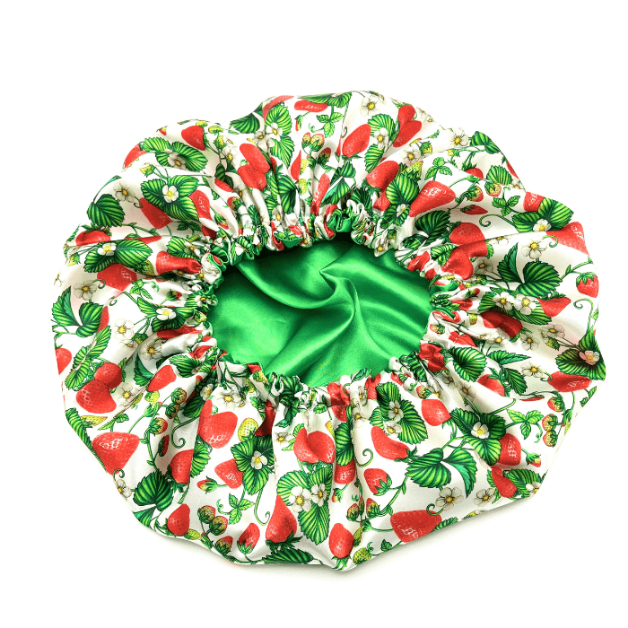 Strawberry Joy Satin Bonnet & Scrunchie - NuAira