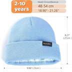 Kids Satin Lined Winter Beanie Hat by NuAira and Co. Soft, warm and comfortable.