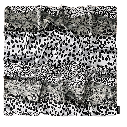 Vintage Gray Leopard Print Scarf