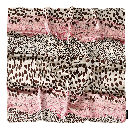 Vintage Pink Leopard Print Scarf