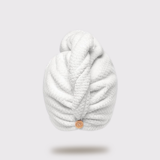 Microfiber Hair Towel Turban | White