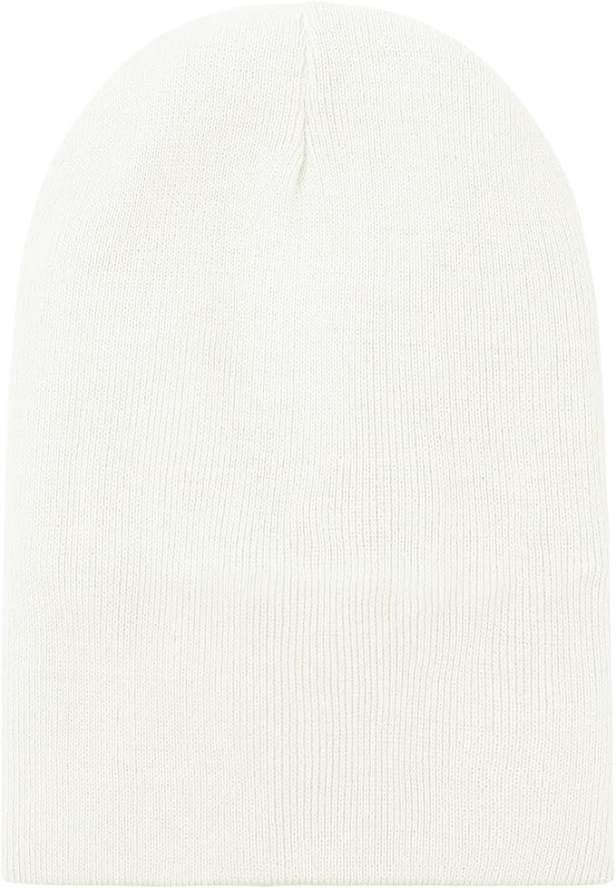 White Knitted Winter Beanie Hat NUAIRA