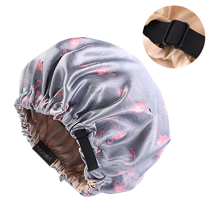 Wild Flamingo Satin Bonnet.