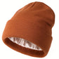 DARK ORANGE | Satin-Lined Knit Beanie Hat