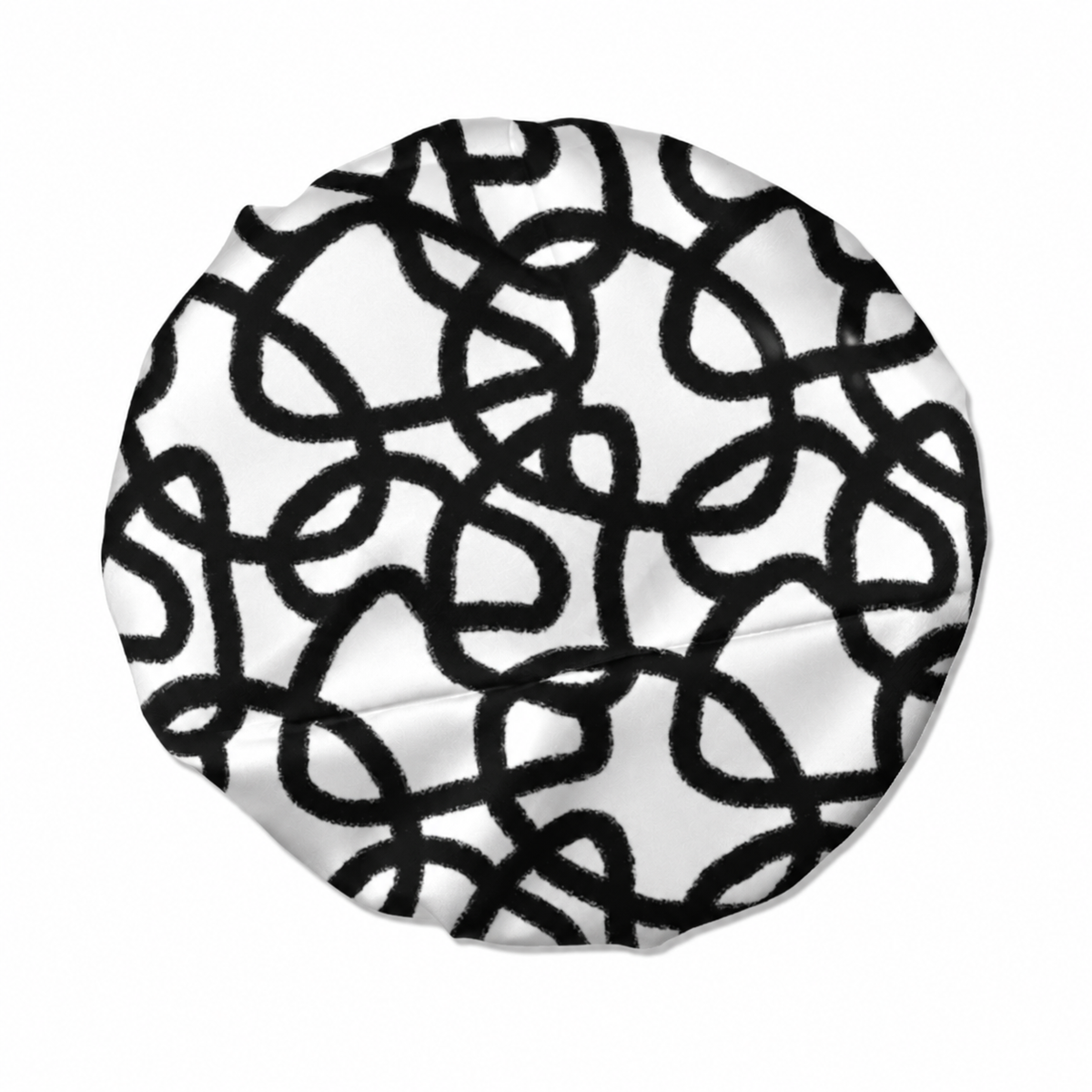 Black Geometric Frenzy Satin Bonnet by NuAira - photo 2