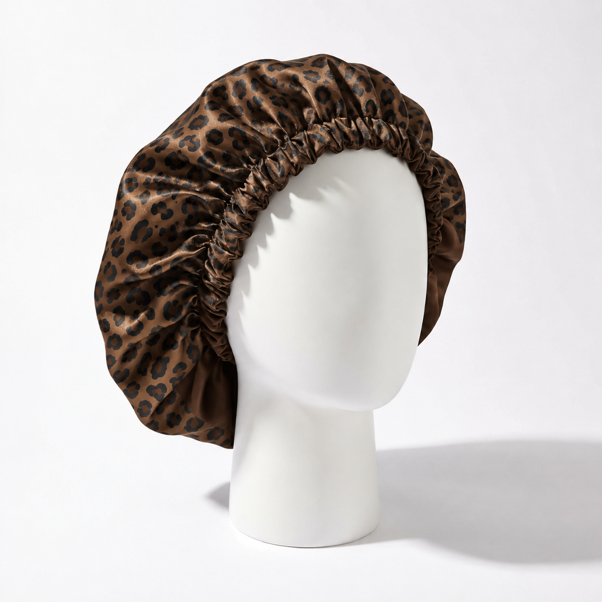 Brown Leopard Print Satin Bonnet | satin bonnet for natural, curly hair and braids by NuAira