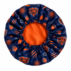 Chicago Football Satin Bonnet | satin bonnet for natural, curly hair and braids by NuAira - additional view