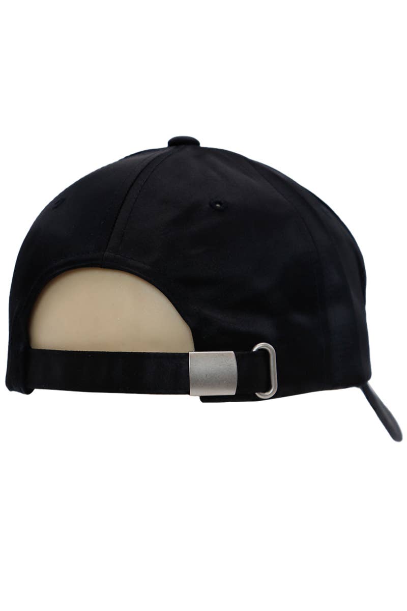 Reversible Satin Baseball Cap | Black