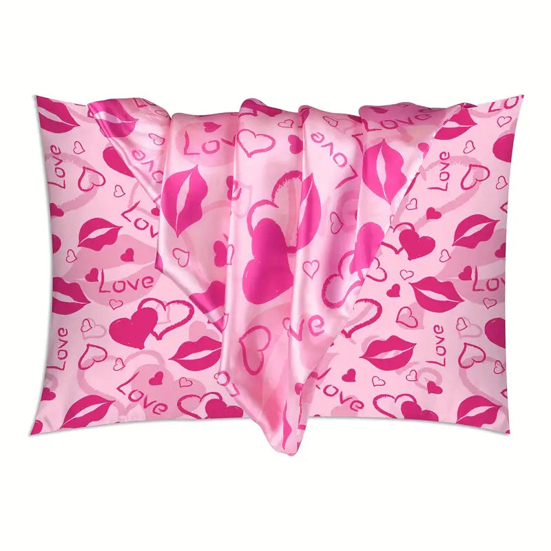 Love Lips and Hearts Pillowcase 2 pc Set