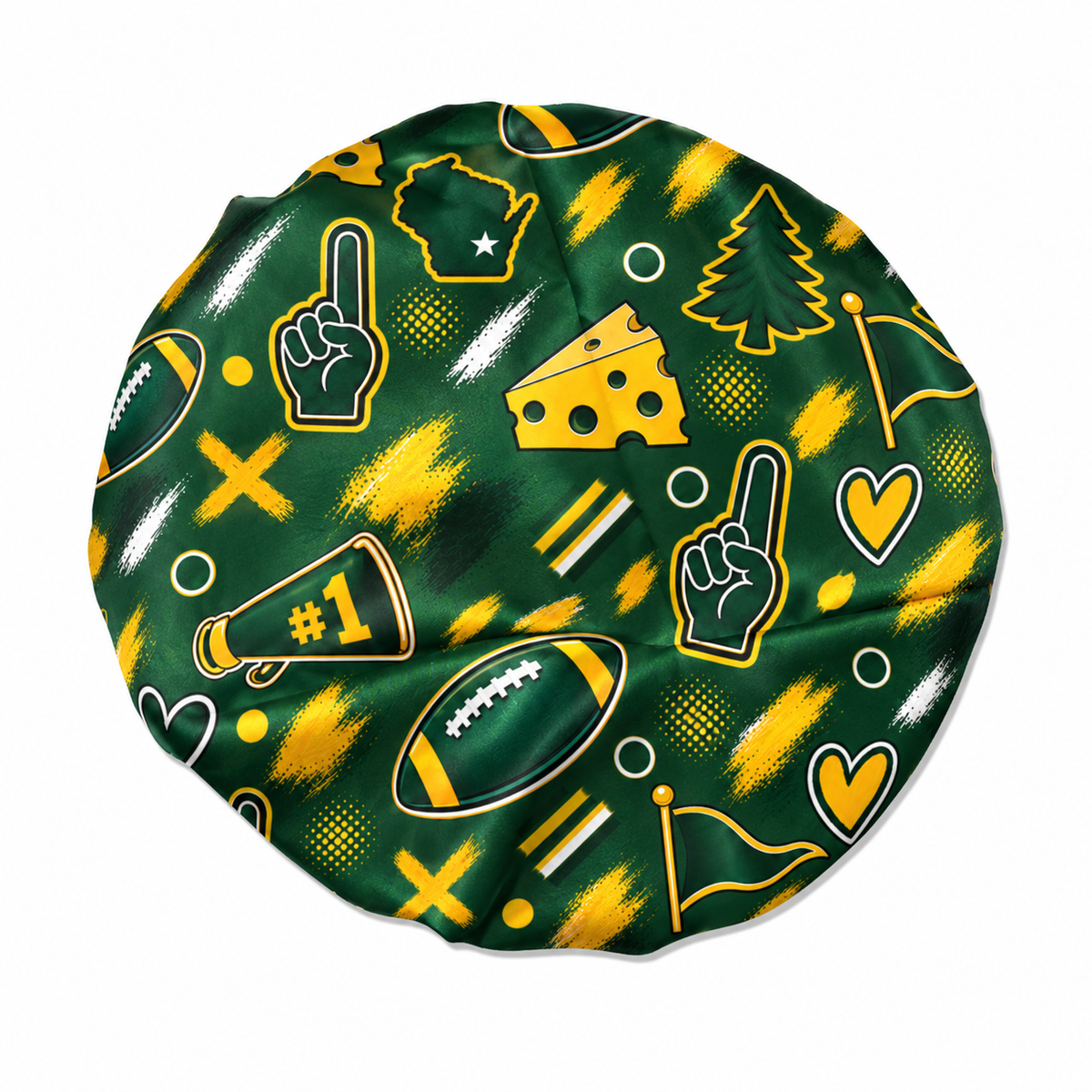 Green Bay Satin Bonnet | satin bonnet for natural, curly hair and braids by NuAira - product detail