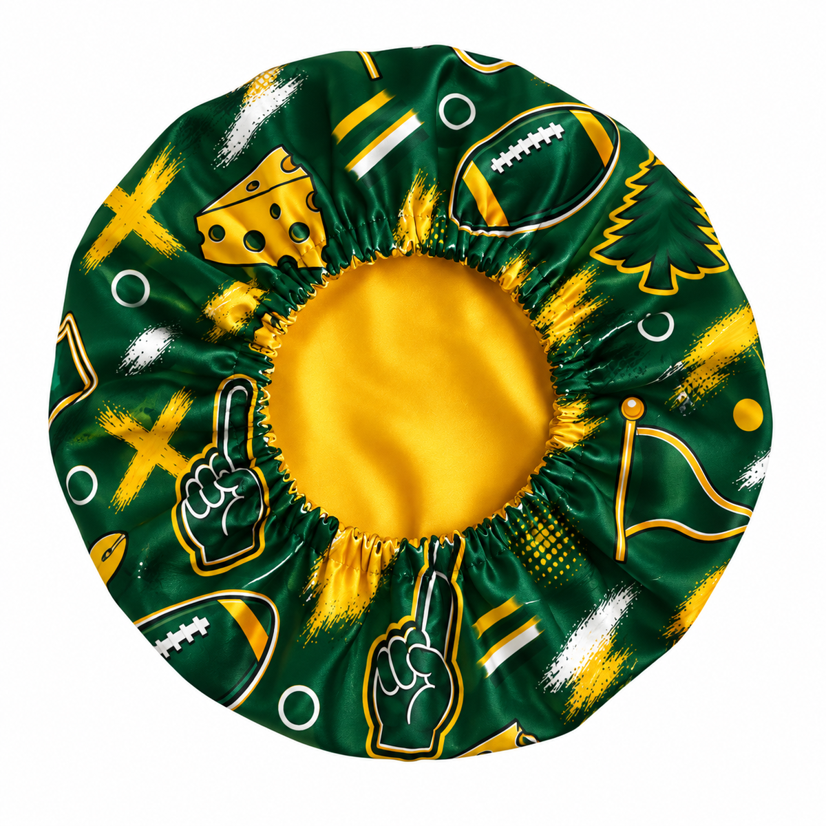 Green Bay Satin Bonnet | satin bonnet for natural, curly hair and braids by NuAira - additional view