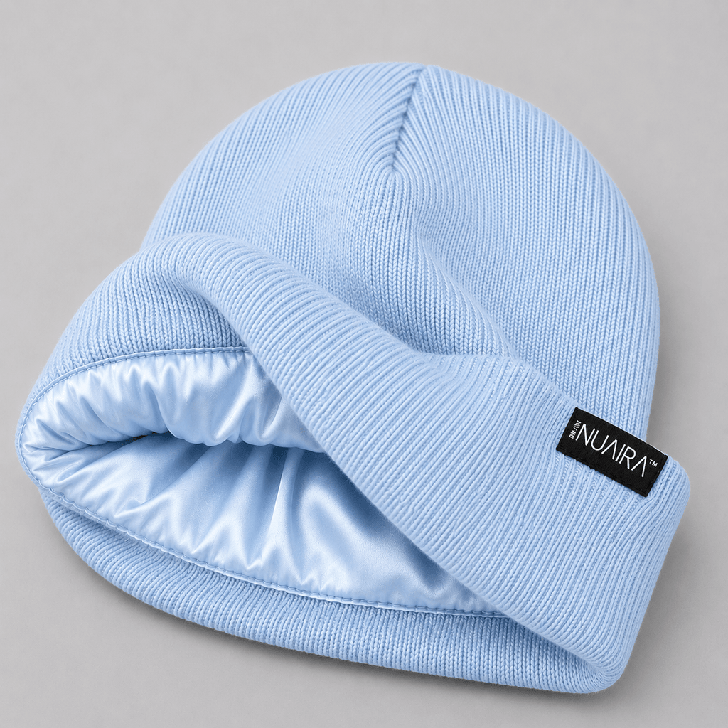 Kids Satin Lined Winter Beanie Hat – Cozy, Hair-Protective & Warm - NuAira