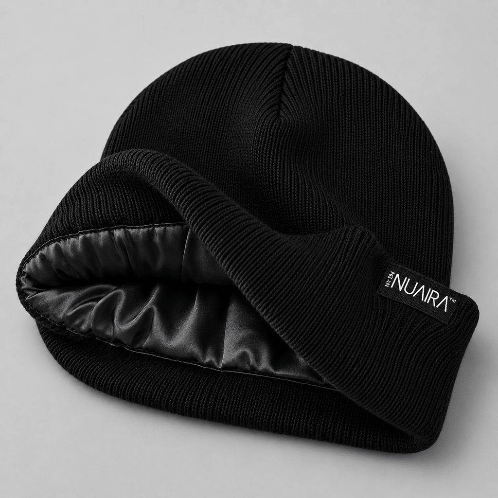 Kids Satin Lined Winter Beanie Hat – Cozy, Hair-Protective & Warm - NuAira