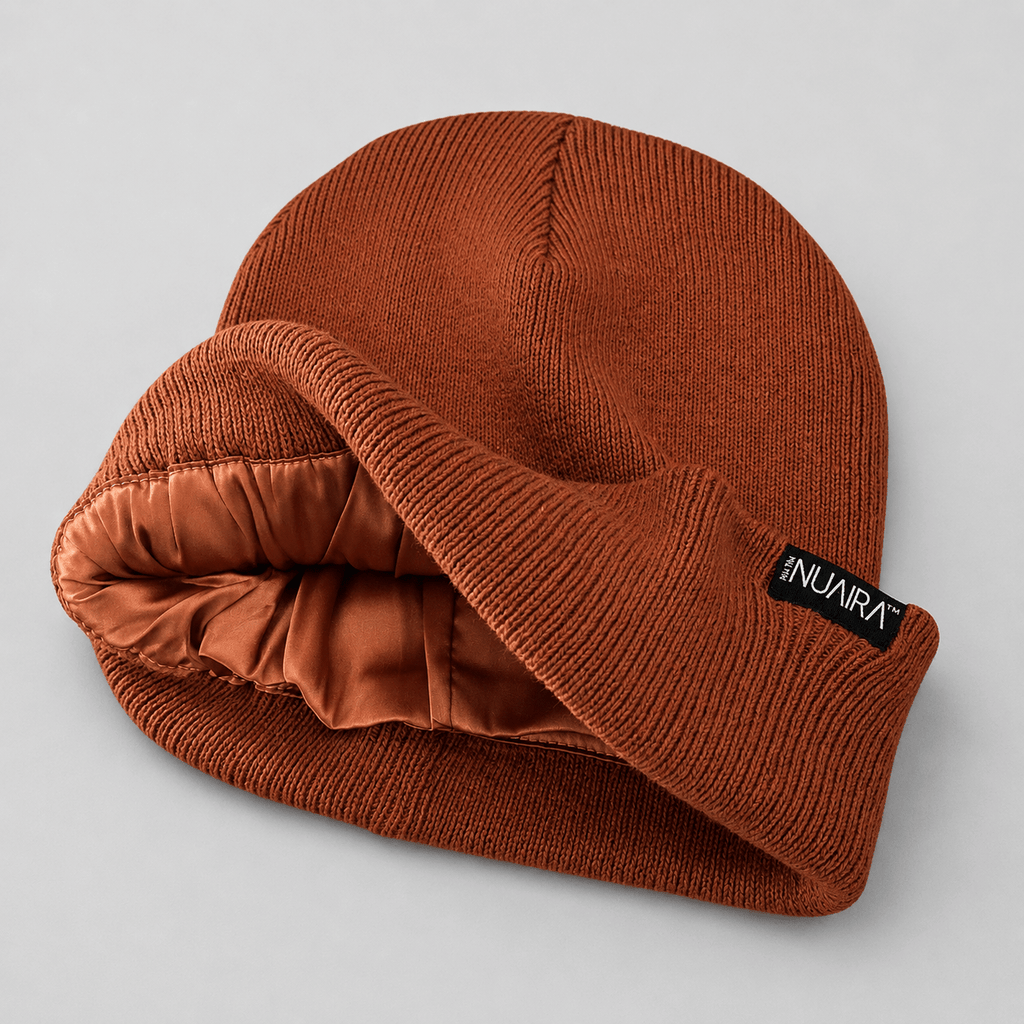 Luxury Adult Satin Lined Winter Beanie Hat - NuAira