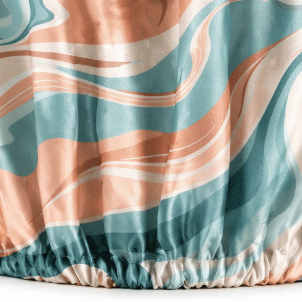 Marble satin fabric close-up
