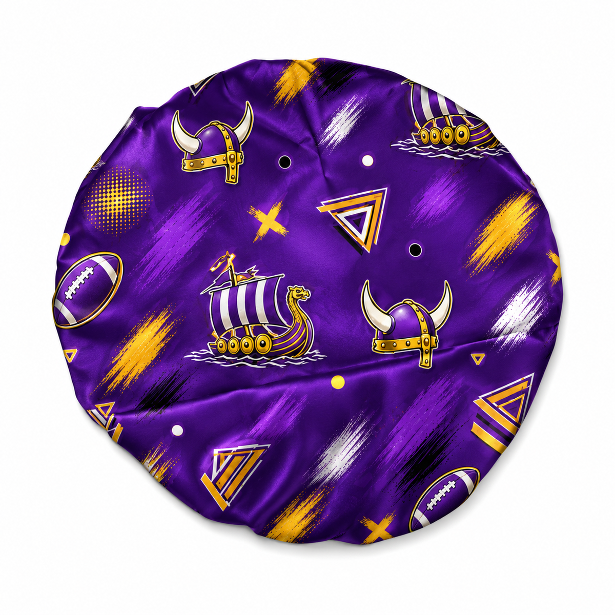 Minnesota Football Satin Bonnet | satin bonnet for natural, curly hair and braids by NuAira - product detail