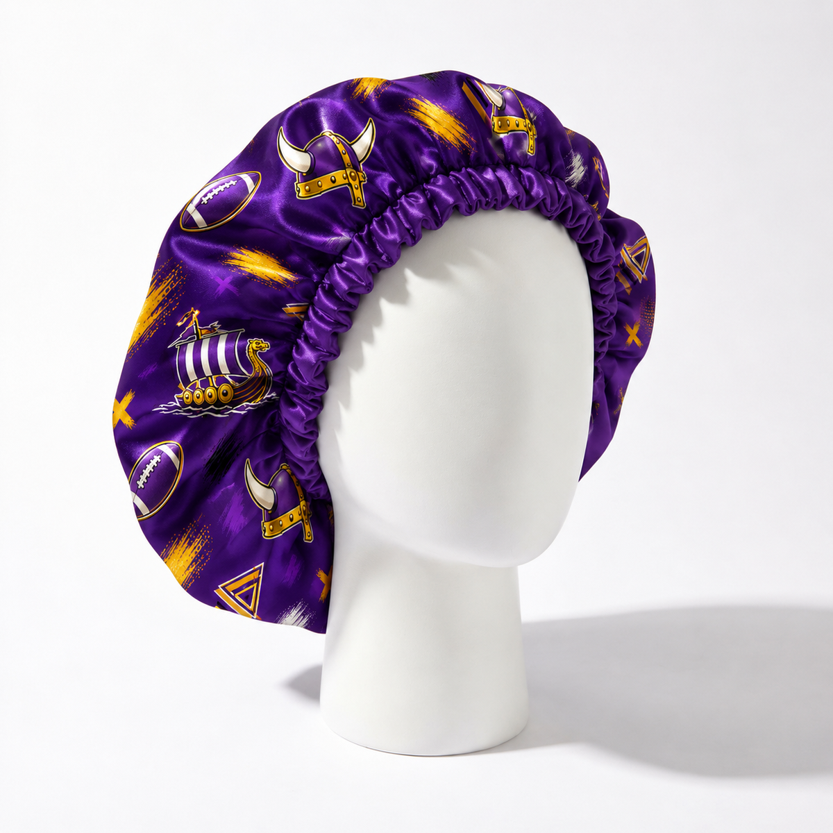 Minnesota Football Satin Bonnet | satin bonnet for natural, curly hair and braids by NuAira