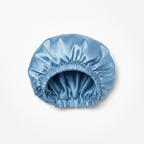 NuAira solid baby blue double-layer satin bonnet with blue lining – protective hair bonnet for natural hair and locs