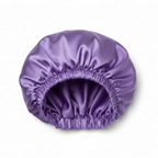 NuAira solid lilac double-layer satin bonnet with lilac lining – protective hair bonnet for locs and natural hair