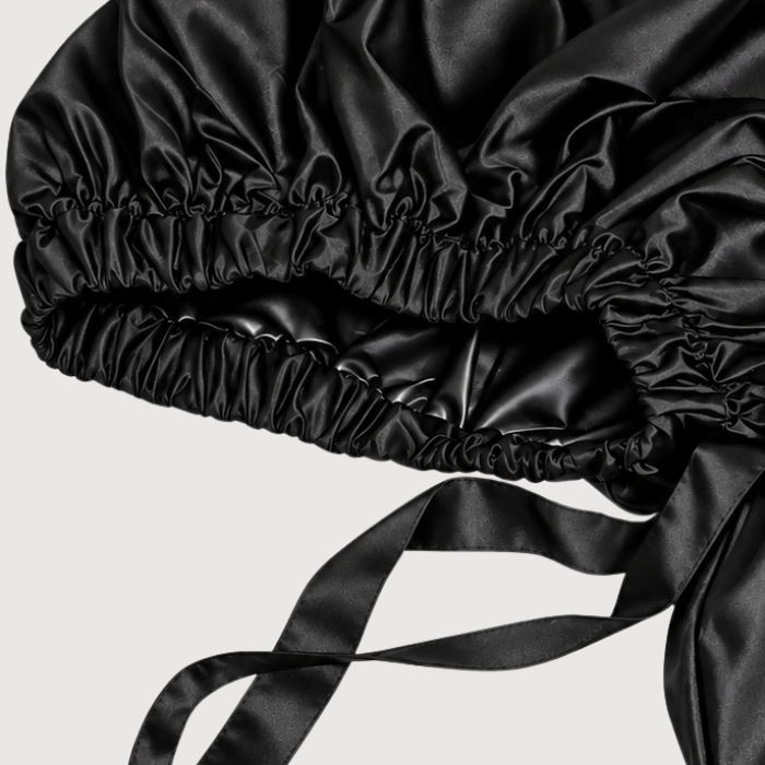 2-in-1 Satin Bonnet & Shower Cap with Tie, Extended