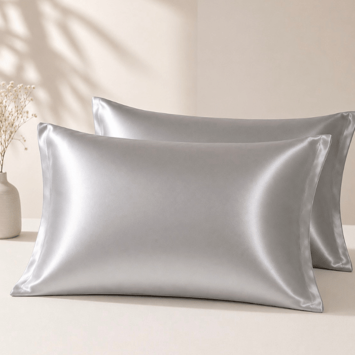 Silvery Sillo Satin Pillowcase Set - NuAira