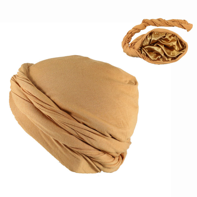 Satin-Lined Halo Turban | Gold - NuAira