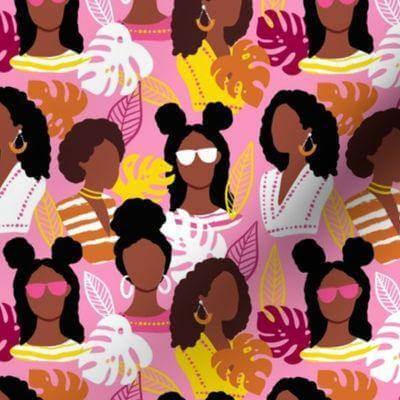 African American Black Women on Pink - NuAira