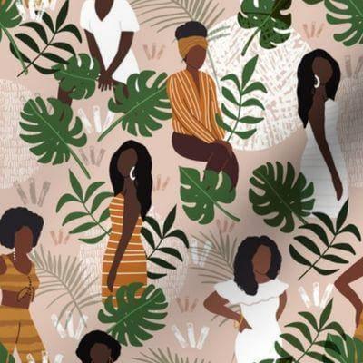 Black Women w/ Jungle Leaves - NuAira