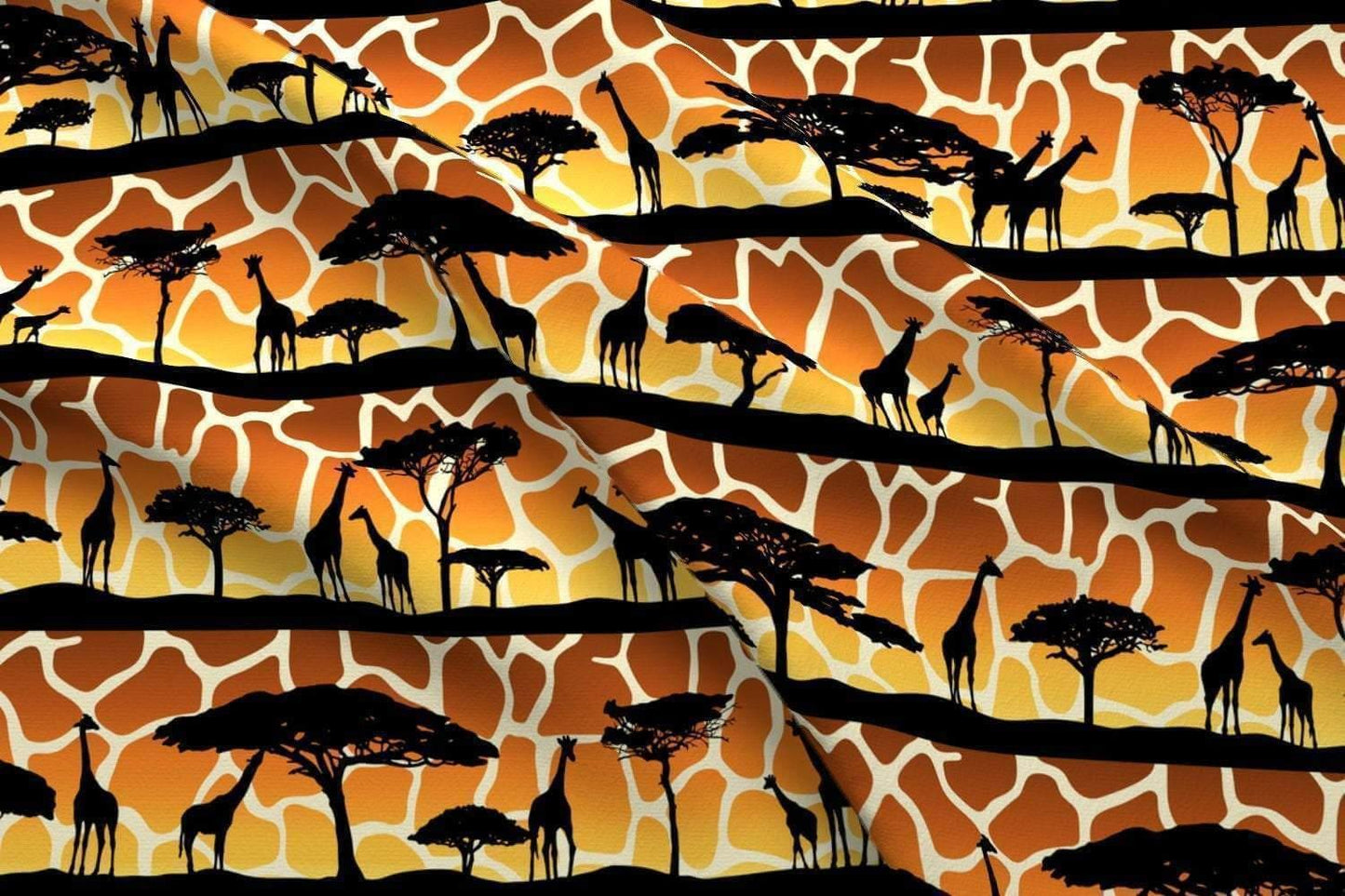 Giraffe Sunset Safari Silhouettes - NuAira