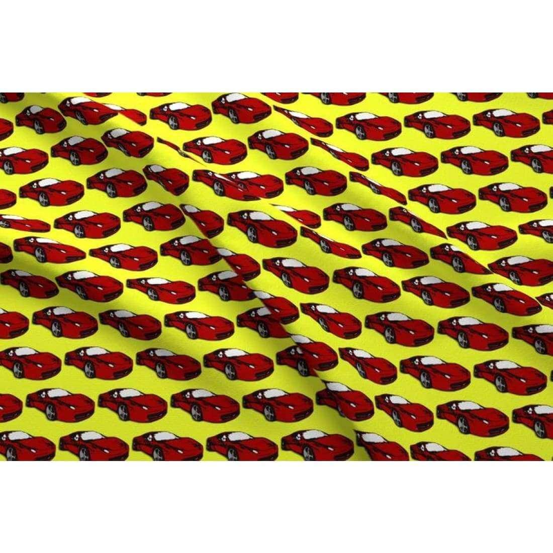 Sports Car Pattern In Yellow And Red - NuAira